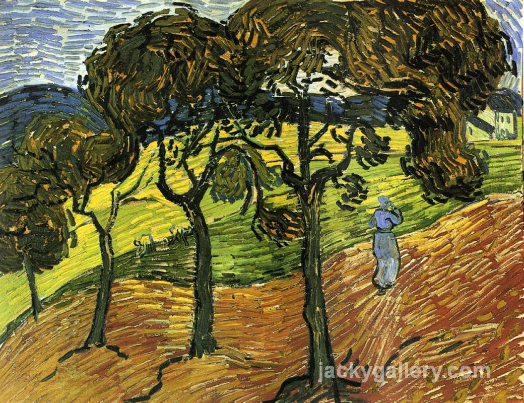 Landscape with Trees and Figures, Van Gogh painting